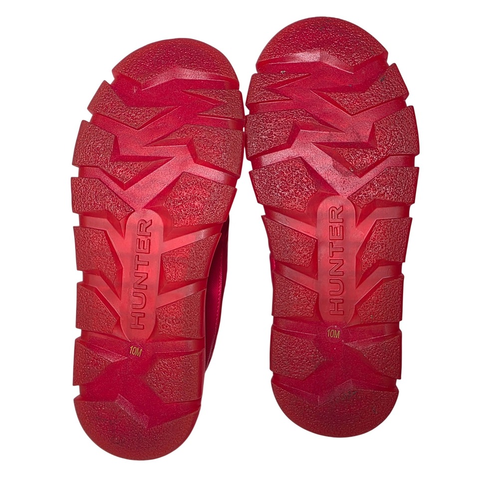 Hunter Intrepid Puffer Low Top Shoes Red Quilted Platform Slip On Sneakers Sz 10 - Picture 9 of 10